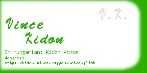 vince kidon business card